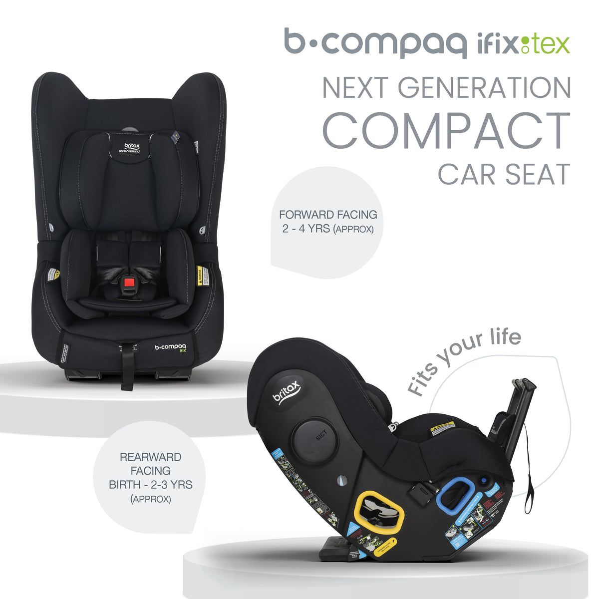 Britax Safe N Sound B-Compaq Ifix Convertible Car Seat TEX 0-4 years