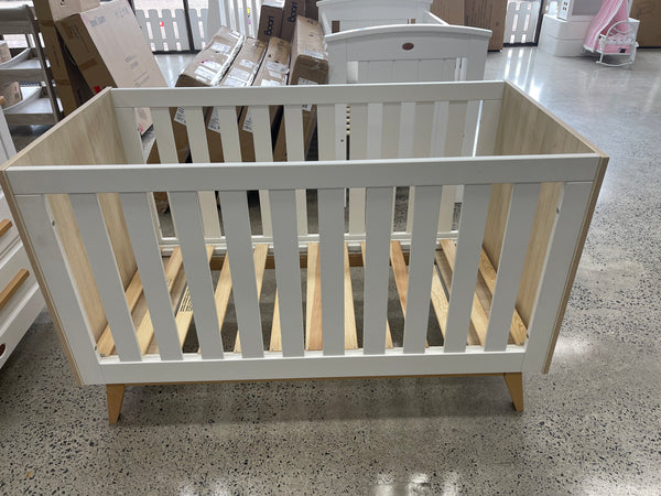Babyrest Tommi Cot Oak/White Show Room Display Only BubMania