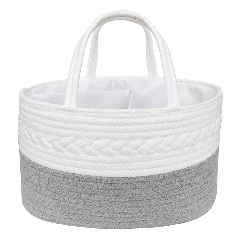 Living Textiles Cotton Rope Caddy - Grey/White