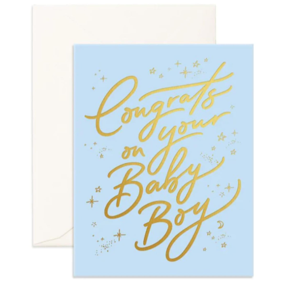 Fox &amp; Fallow Congratulations Baby Boy Greeting Card - GIFTWARE - CARDS
