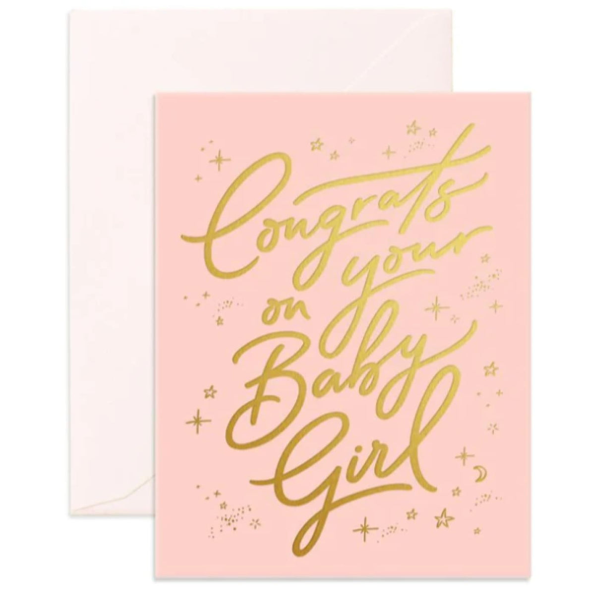 Fox &amp; Fallow Congratulations Baby Girl Greeting Card - GIFTWARE - CARDS