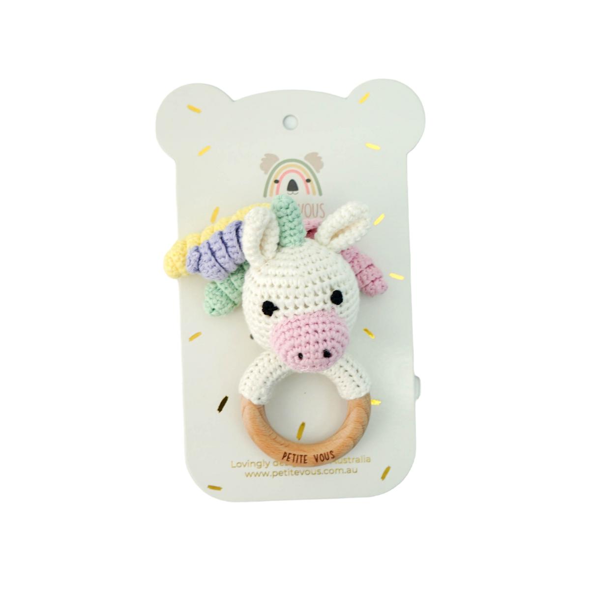 Pettie Vous Crochet Rattle - Isla Unicorn