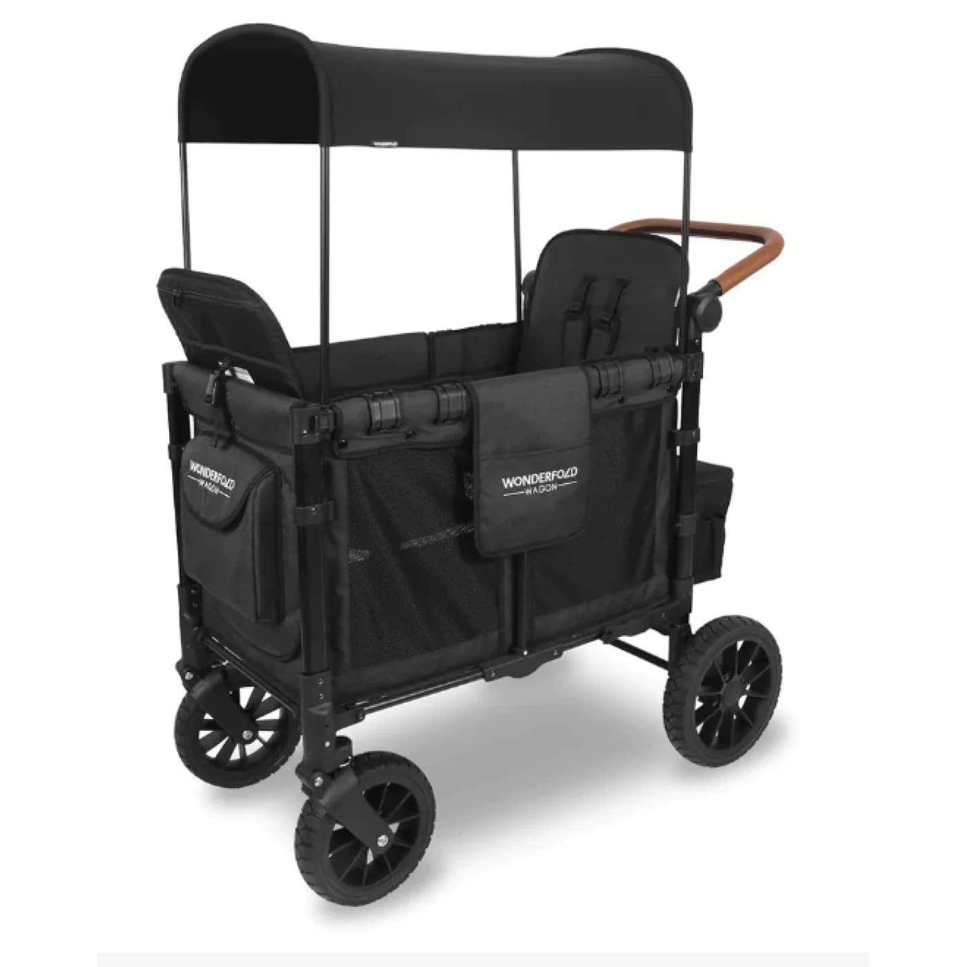 Wonderfold W2 Luxe Double Wagon - Volcanic Black - PRAMS & STROLLERS - WAGONS