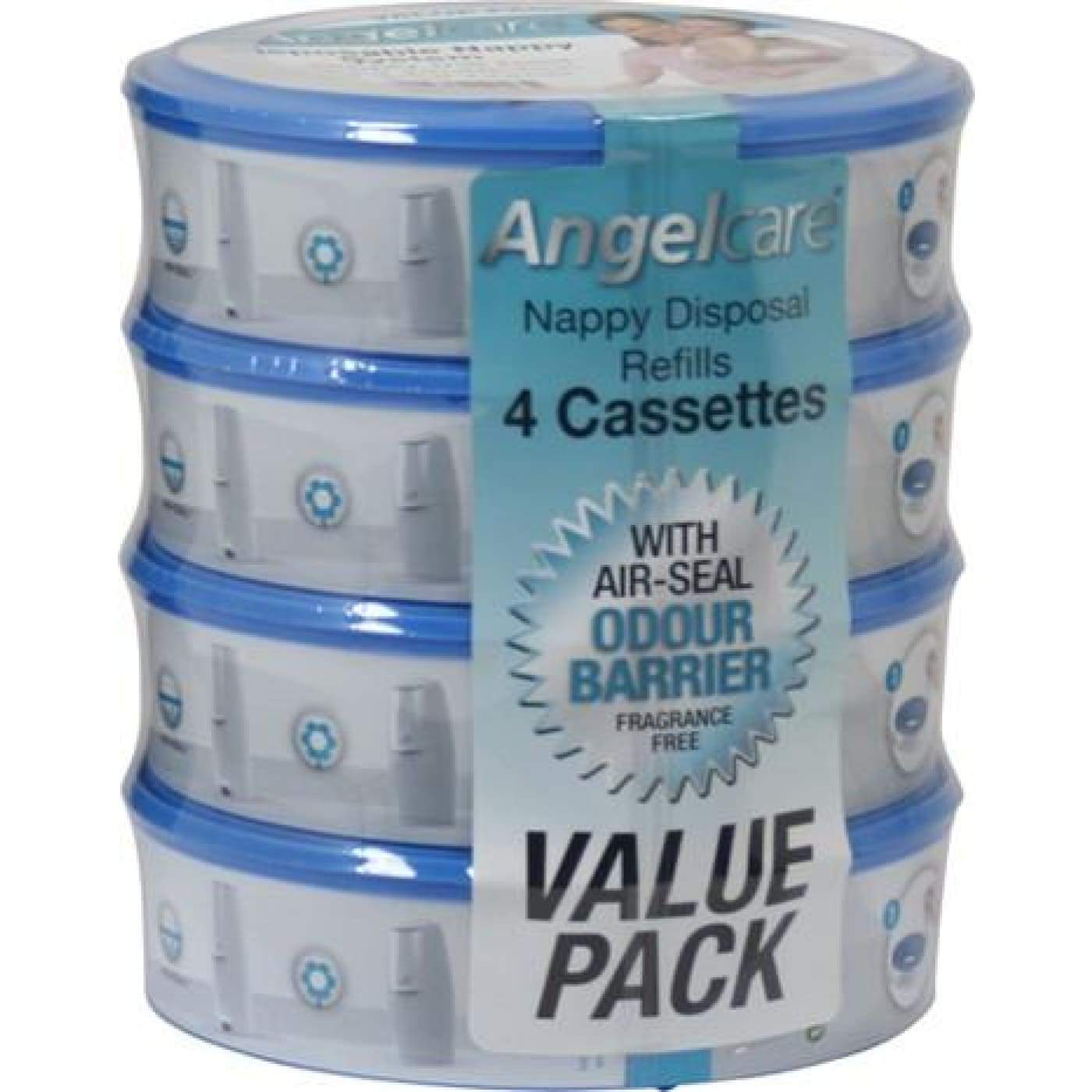 Angelcare Nappy Disposal System Refill 4PK - BATHTIME & CHANGING - NAPPY BINS/REFILLS/BUCKETS