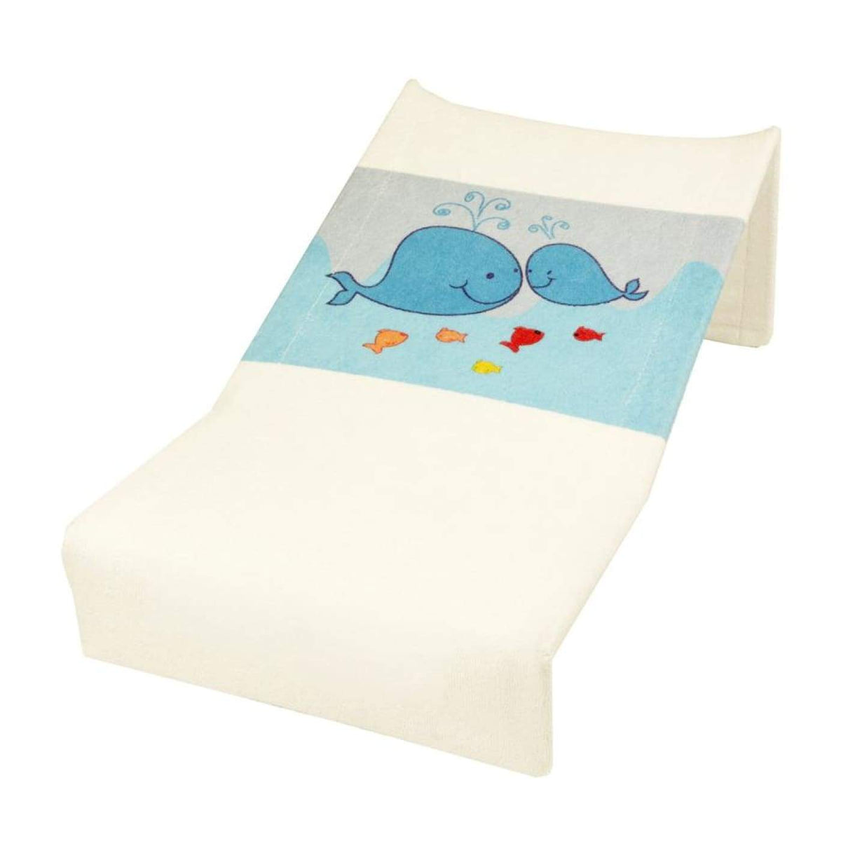 Babyhood Bath Support Towelling - White/WHALES - BATHTIME &amp; CHANGING - BATH SUPPORTS/SEATS
