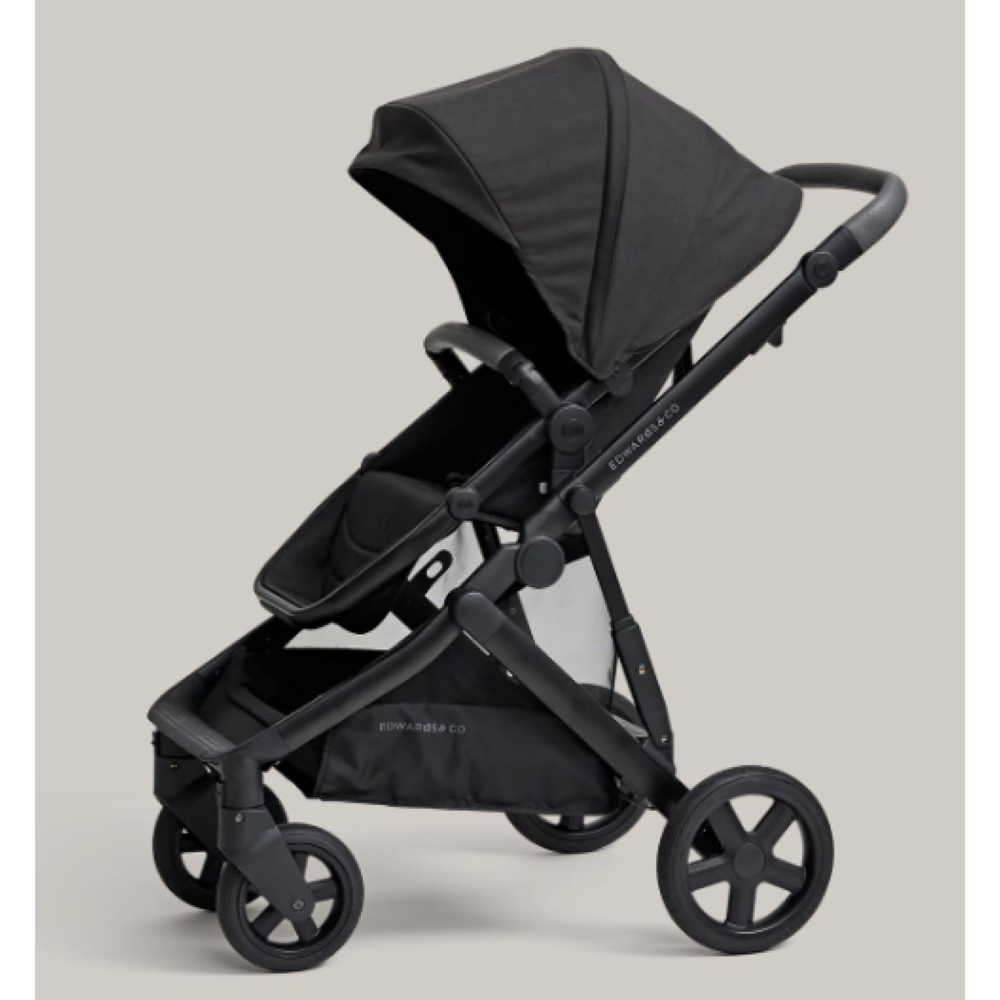 Edwards & Co Olive Stroller - Black Luxe - Black Luxe - PRAMS & STROLLERS - 4 WHEEL CONV TO 2/TSC