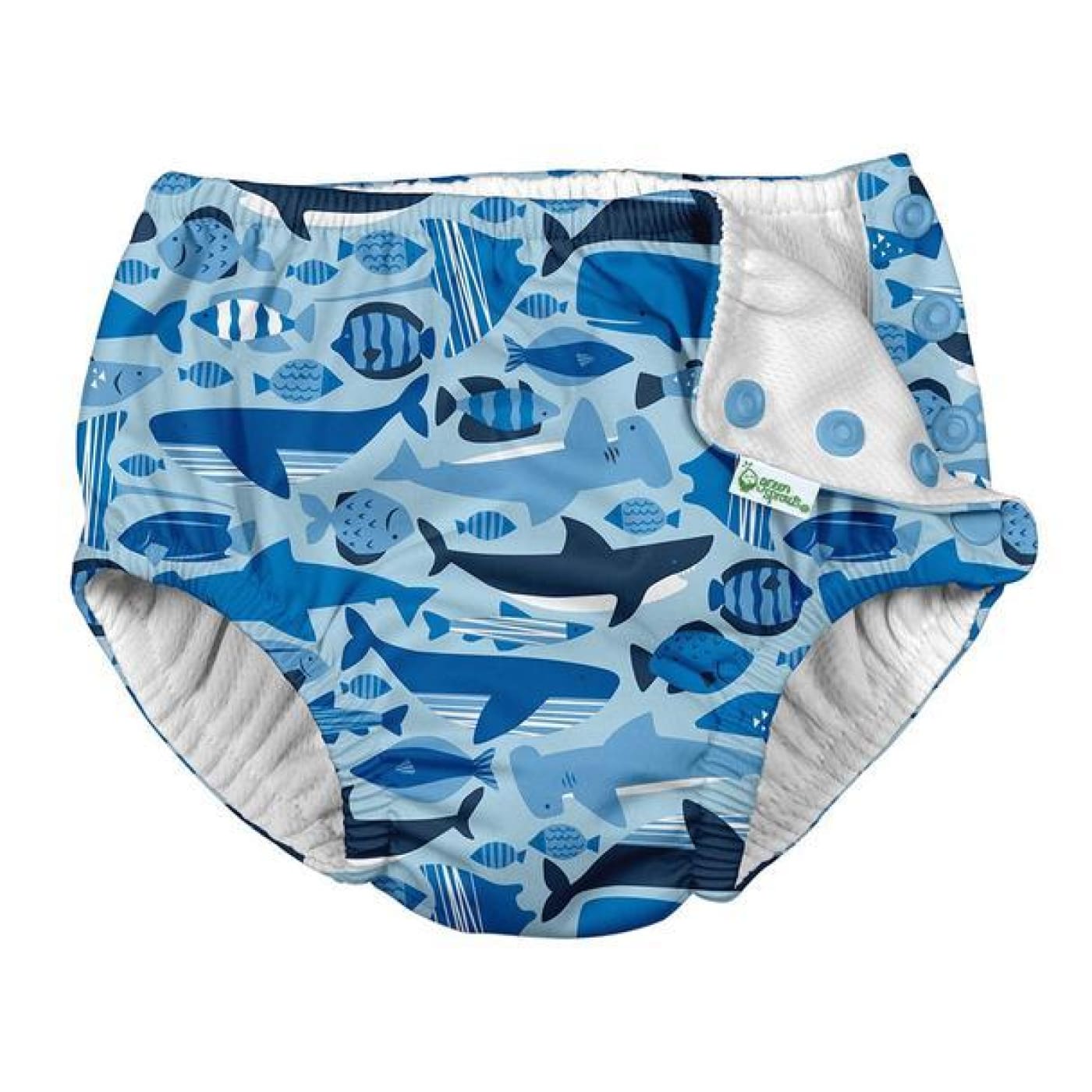 i play Snap Reusable Absorbent Swimsuit Diaper 18M - Blue Undersea - 18M / Blue Undersea - BABY & TODDLER CLOTHING - SWIMMERS/ACCESSORIES