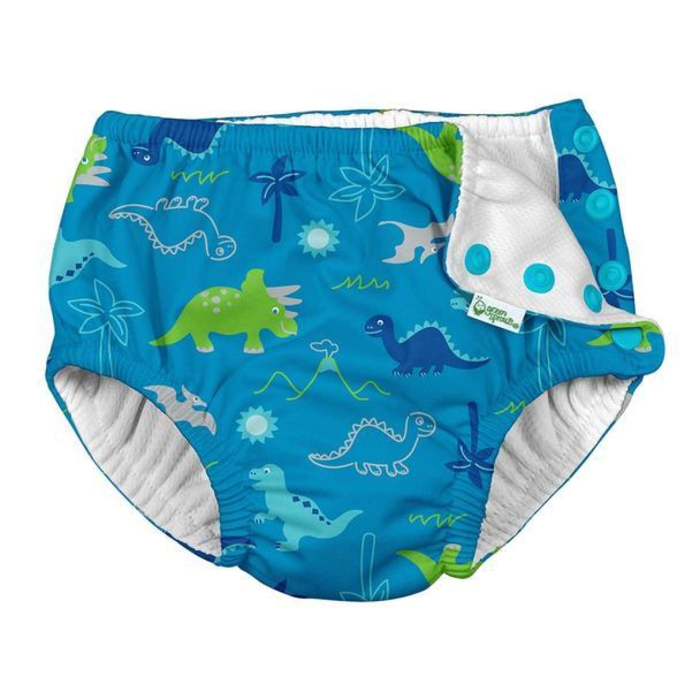 i play Snap Reusable Absorbent Swimsuit Diaper 6M - Aqua Dinosaurs - 6M / Aqua Dinosaurs - BABY & TODDLER CLOTHING - SWIMMERS/ACCESSORIES
