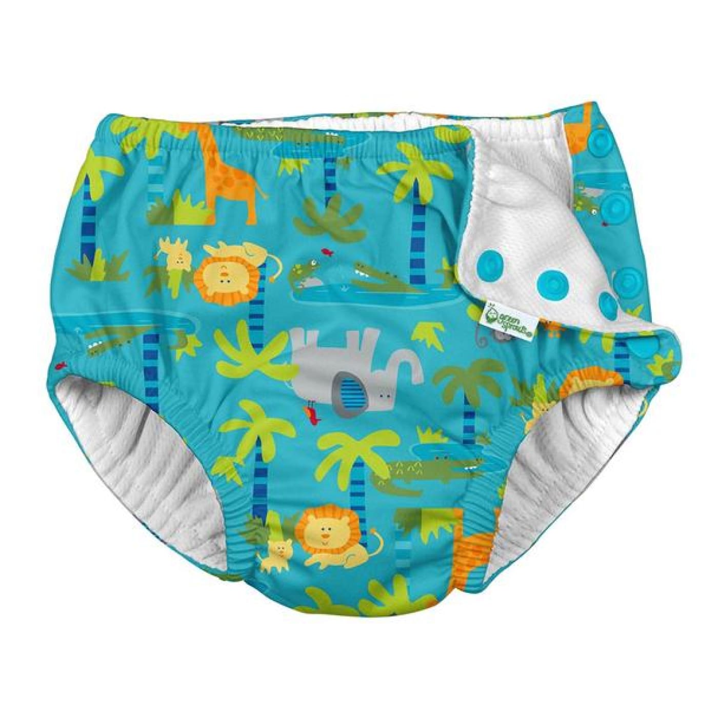 i play Snap Reusable Absorbent Swimsuit Diaper 6M - Aqua Jungle - BABY & TODDLER CLOTHING - SWIMMERS/ACCESSORIES