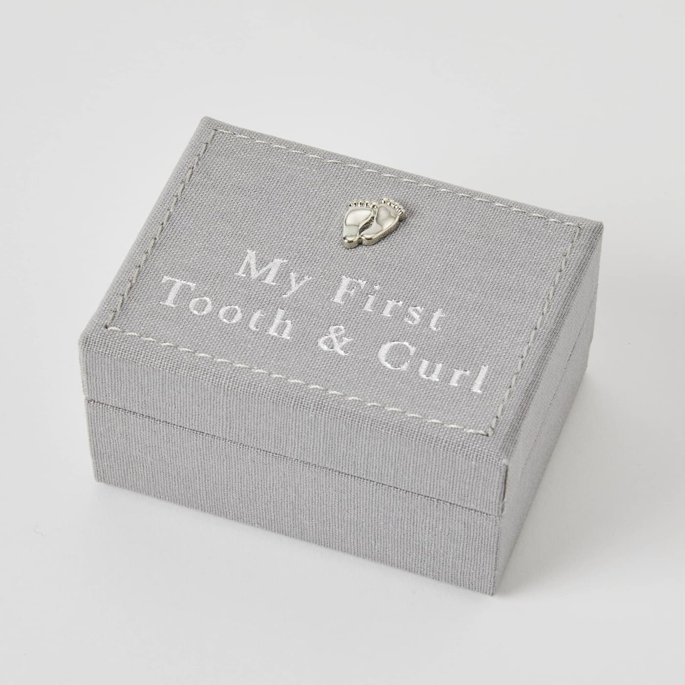 Jiggle & Giggle Mini Treasures Baby Box - My First Tooth & Curl - Grey - GIFTWARE - KEEPSAKES