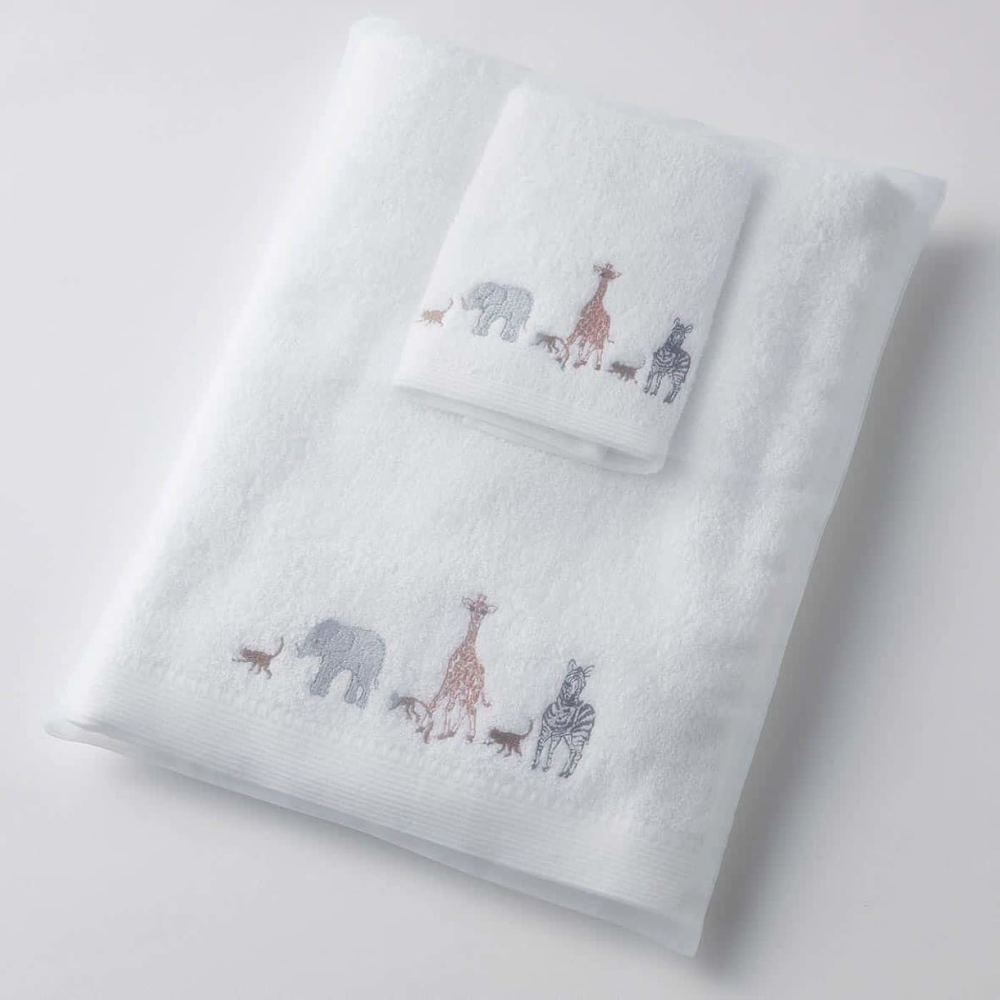 Jiggle & Giggle Towel & Face Washer Set in Organza Bag - Zoo Life - Zoo Life - BATHTIME & CHANGING - TOWELS/WASHERS