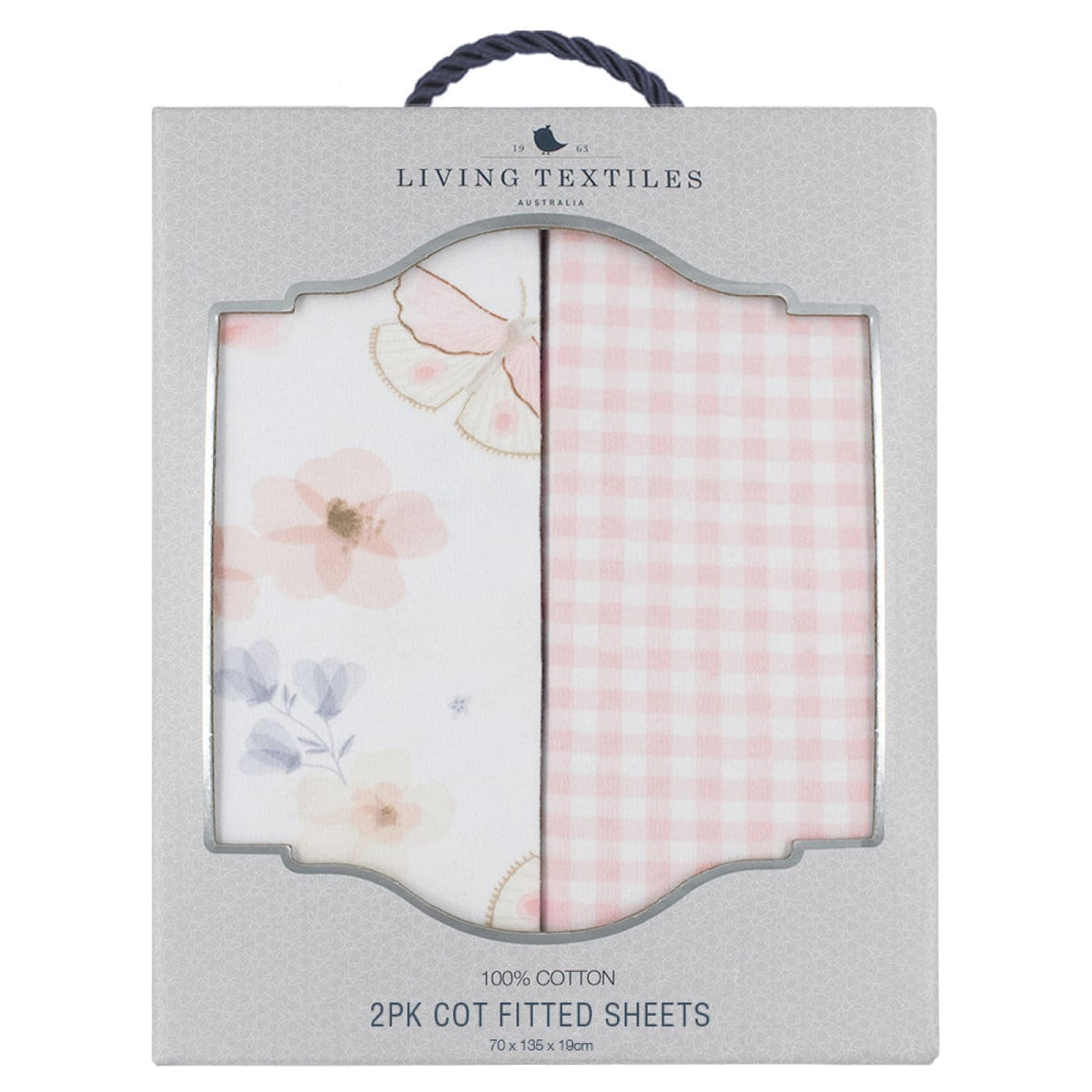 Living Textiles Jersey Cot Fitted Sheets 2pk - Butterfly Garden - Butterfly Garden - NURSERY &amp; BEDTIME - COT MANCHESTER