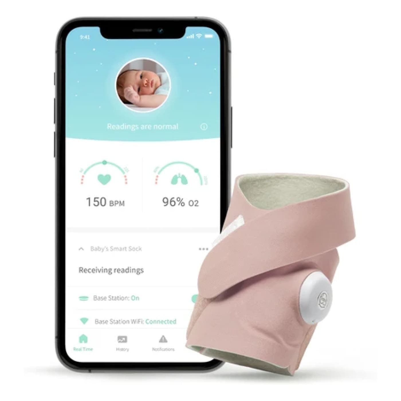 Owlet Smart Sock 3 Baby Monitor - Dusty Rose Sock Set - Dusty Rose - HEALTH & HOME SAFETY - BABY MONITORS