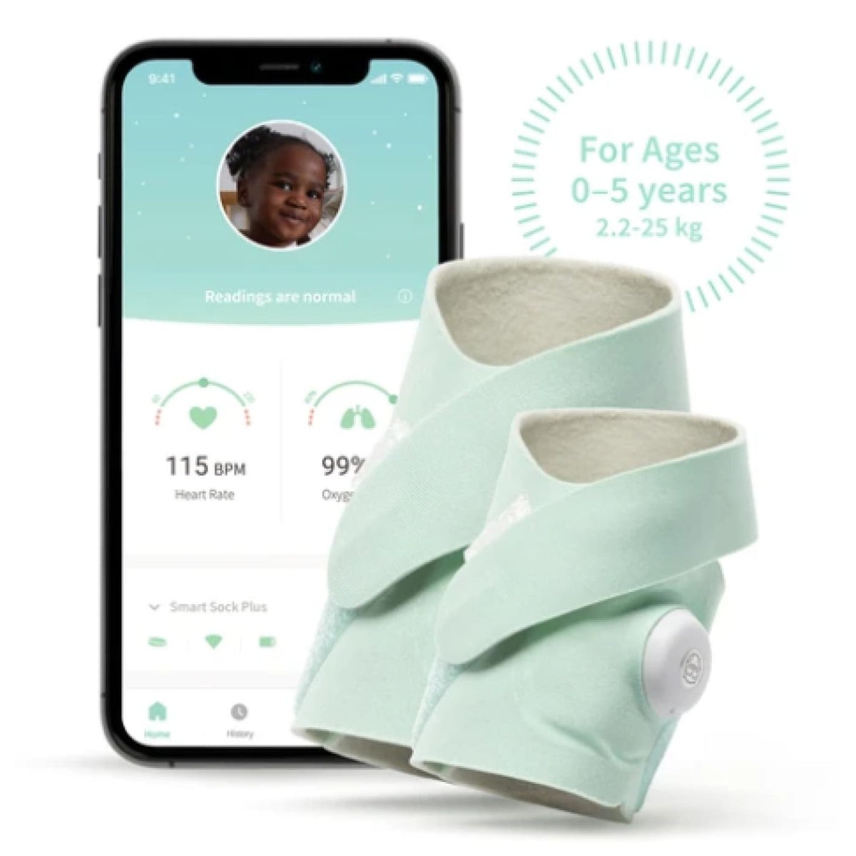 Owlet Smart Sock 3 PLUS (to Age 5) - Green - HEALTH &amp; HOME SAFETY - BABY MONITORS