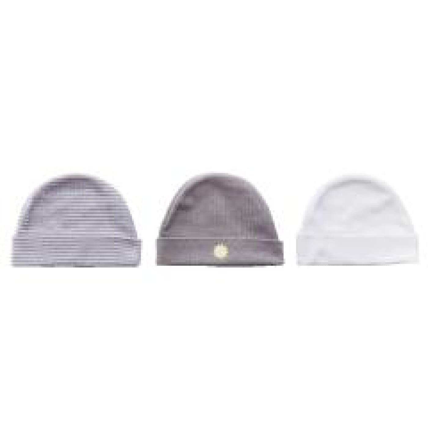 Playette 3pp Newborn Knitted Cap GREY - BABY & TODDLER CLOTHING - MITTENS/SOCKS/SHOES
