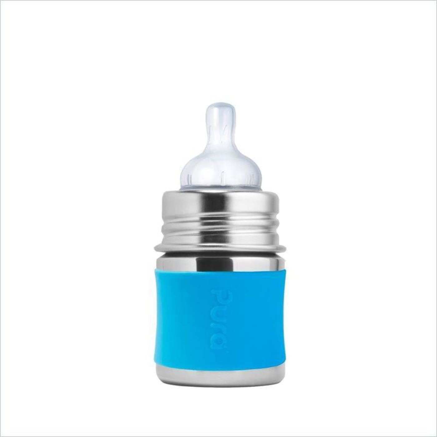 Pura Kiki Infant Stainless Steel Bottle Slow Teat - Aqua Sleeve 150ML - NURSING & FEEDING - ECO RANGE