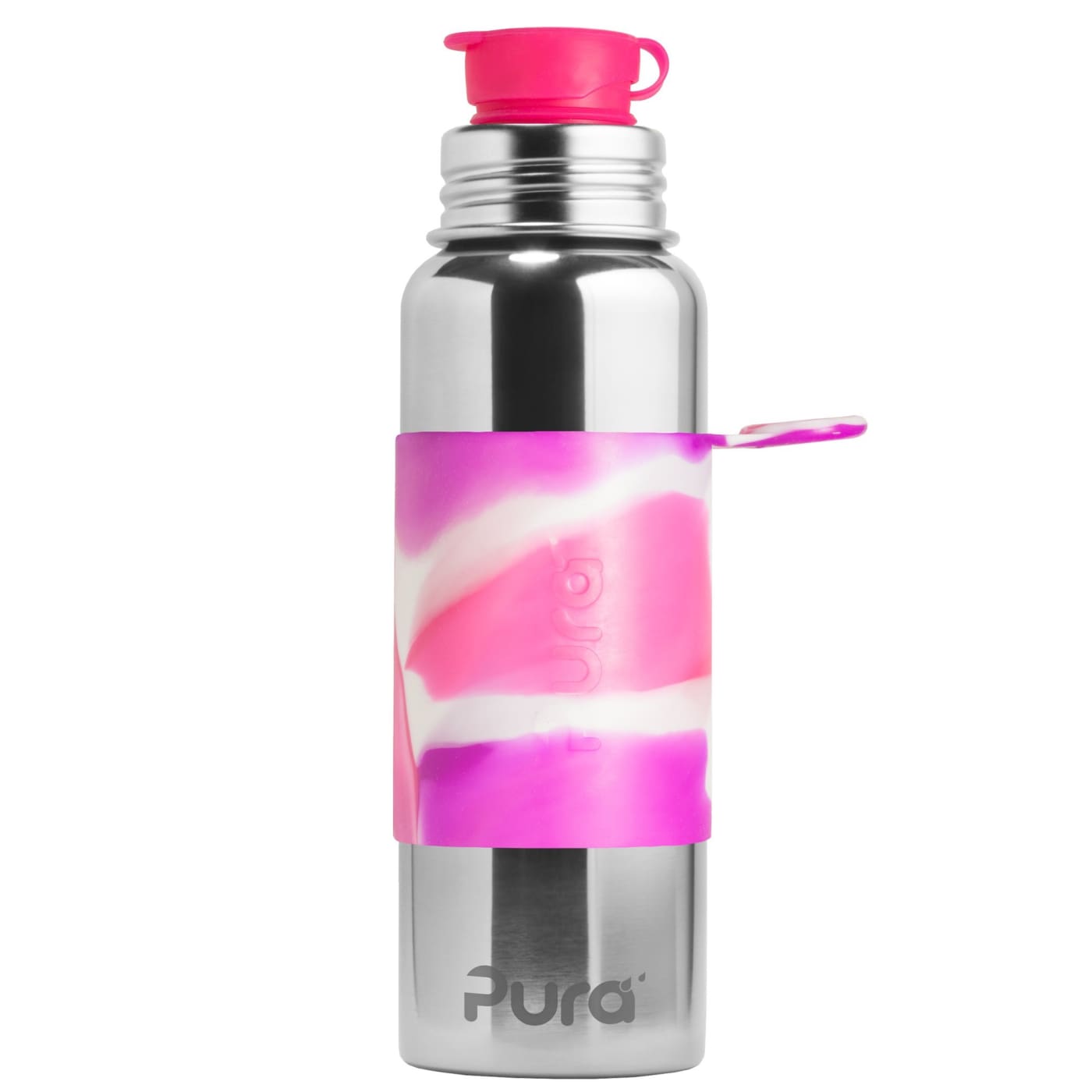 Pura Sport Stainless Steel Bottle - Pink Swirl Sleeve 850ML - 850ML / Pink Swirl - NURSING & FEEDING - ECO RANGE