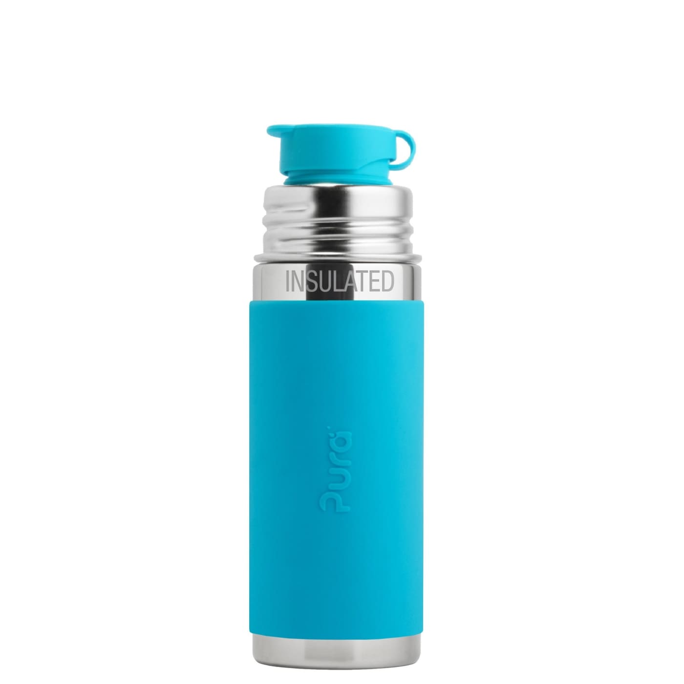 Pura Kiki Insulated Sport Mini Stainless Steel Bottle - Aqua Sleeve 260ML - 260ml / Aqua - NURSING & FEEDING - ECO RANGE