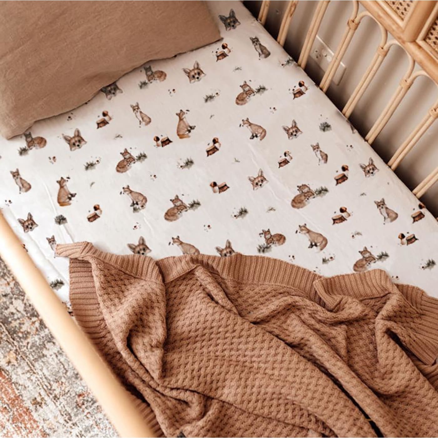 Snuggle Hunny Kids Fitted Cot Sheet - Fox - Fox - NURSERY & BEDTIME - COT MANCHESTER