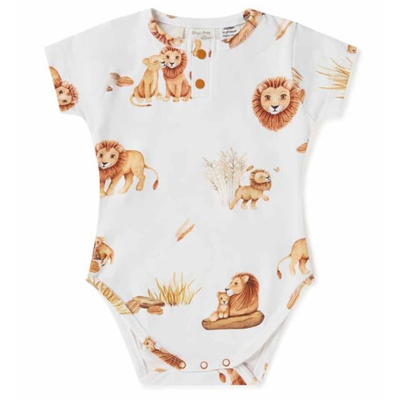 Snuggle Hunny Kids Short Sleeve Bodysuit - Lion 0-3M - 0-3M / Lion - BABY & TODDLER CLOTHING - BODYSUITS/SETS/MIX-MATCH