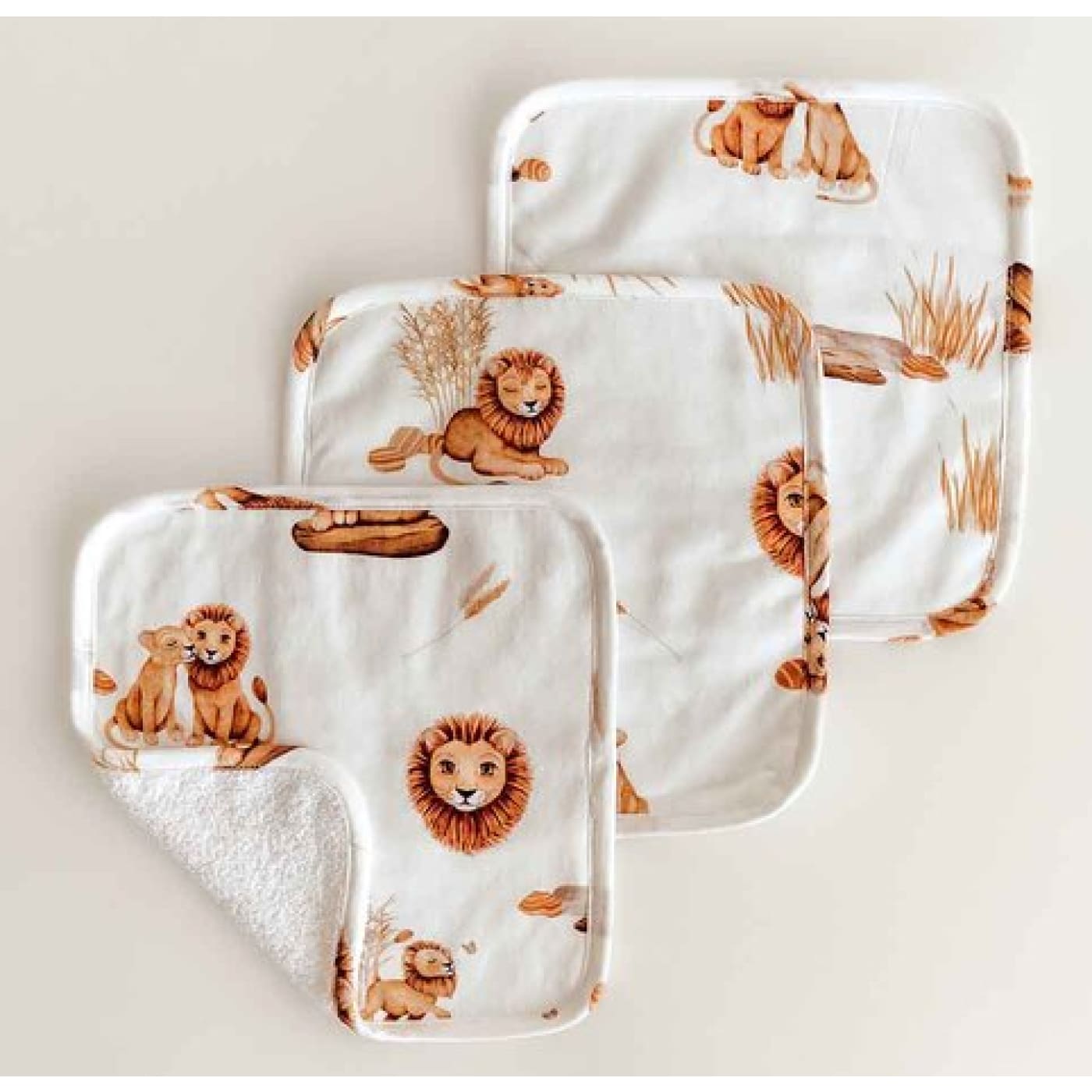 Snuggle Hunny Organic Wash Cloths - Lion - Lion - BATHTIME & CHANGING - TOWELS/WASHERS