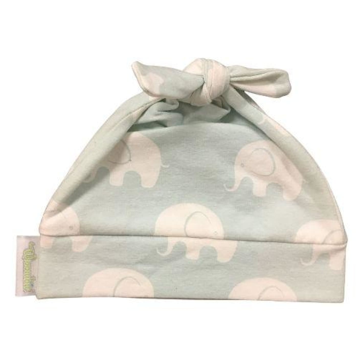 Woombie Cotton Beanie - Serene Elephant 0-6M - 0-6m / Serene Elephant - BABY & TODDLER CLOTHING - BEANIES/HATS