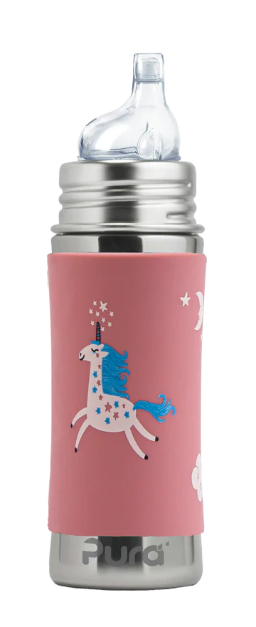 Pura Kiki 325ml Toddler Sippy Stainless Steel Bottle - Unicorn