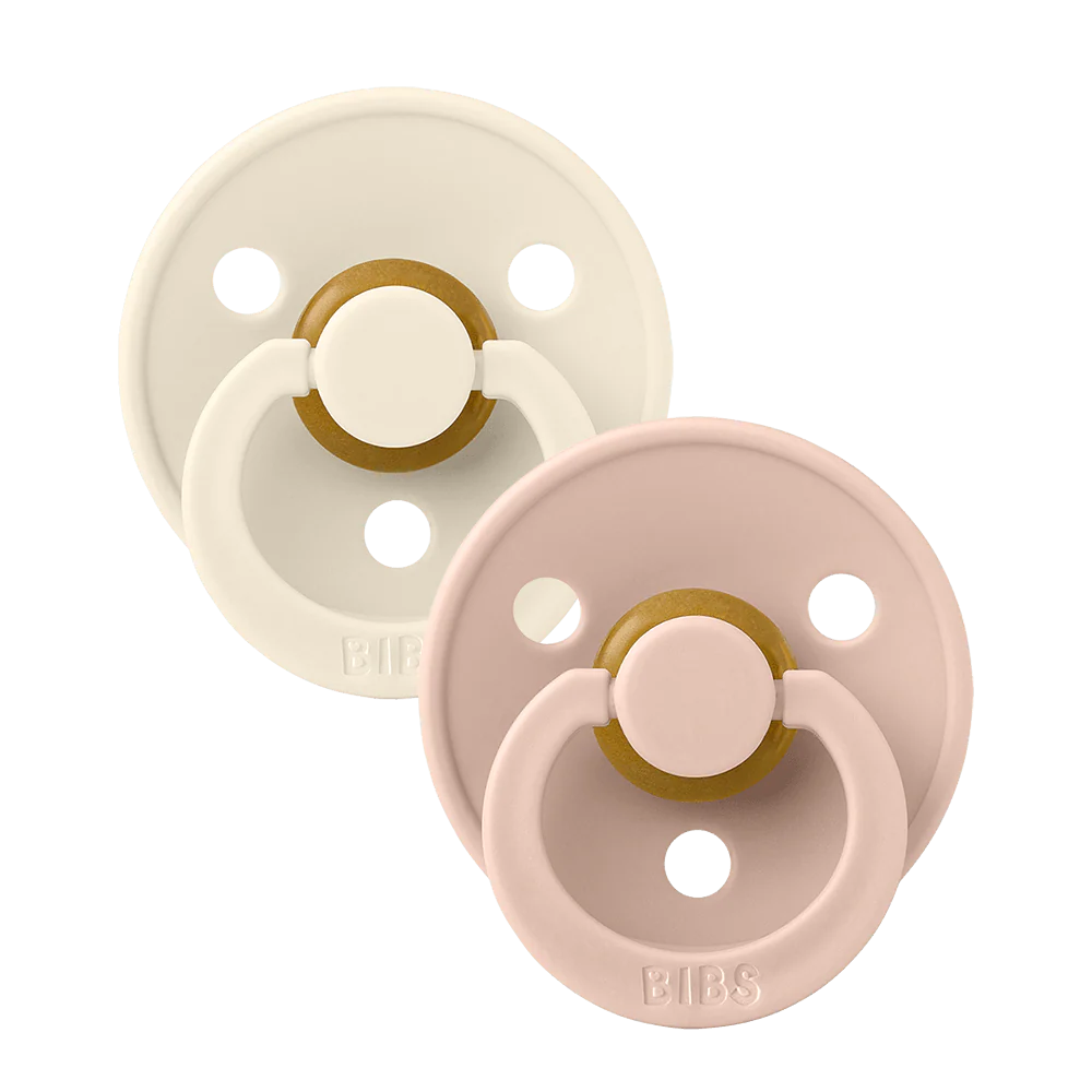 Bibs Dummy Twin Pack Anatomical Latex - Ivory/Blush, Size Two