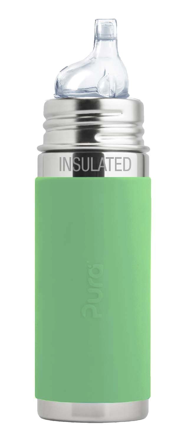 Pura Kiki 260ml Insulated Toddler Sippy Stainless Steel Bottle - Moss