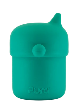 Pura my-my Silicone Sippy Cup + Snack Saucer Bundle - Mint