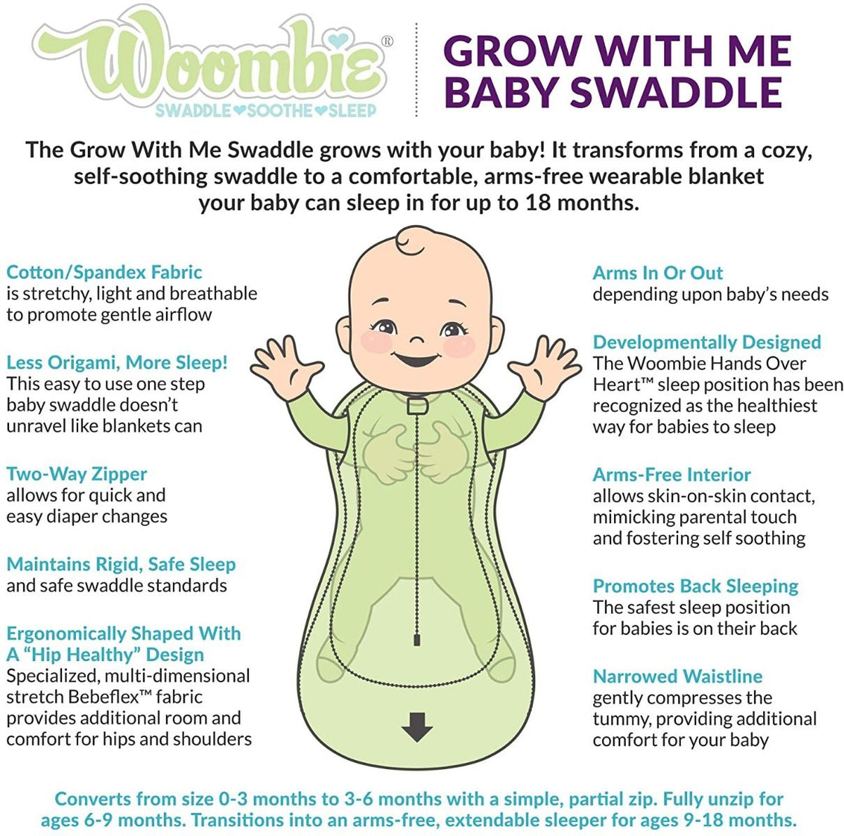 WOOMBIE Grow With Me 5 PINK POSEY 0-18M (N23)