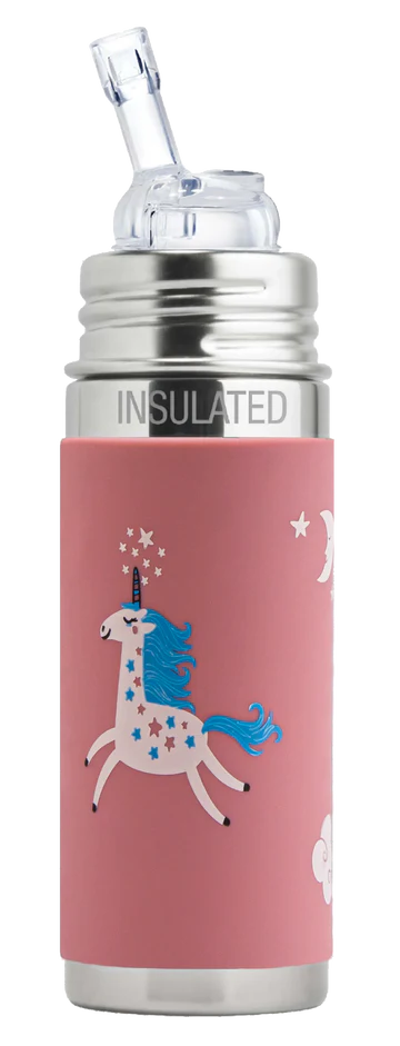 Pura Kiki 260ml Insulated Straw Stainless Steel Bottle - Unicorn