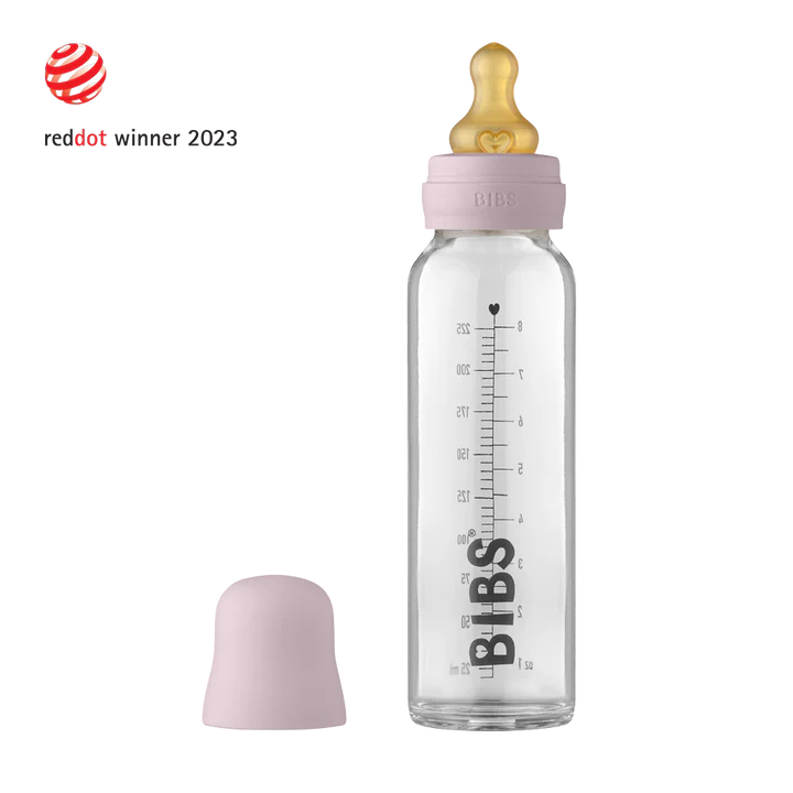 BIBS Glass Bottle 225ML - Dusky Lilac