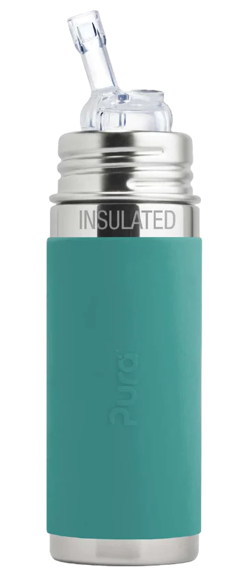 Pura Kiki 260ml Insulated Straw Stainless Steel Bottle - Mint