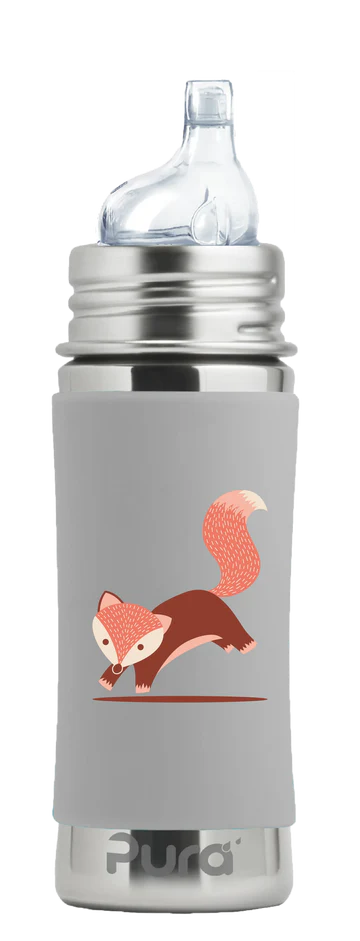 Pura Kiki 325ml Toddler Sippy Stainless Steel Bottle - Fox