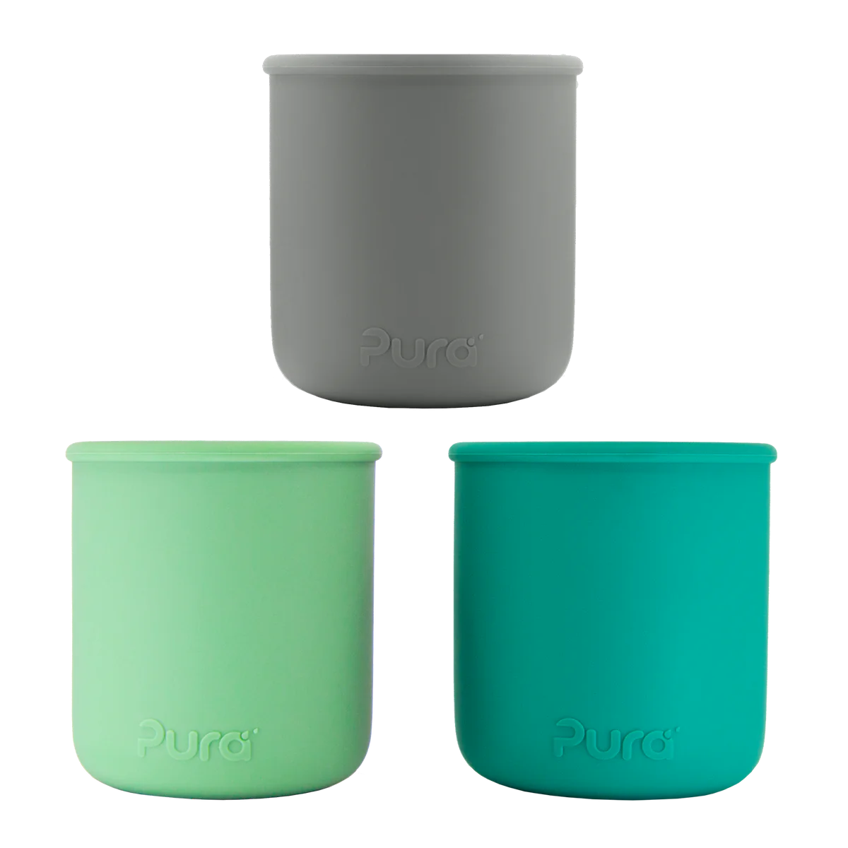 Pura my-my Silicone Trainer Cups Set of 3 - Mint, Moss &amp; Slate