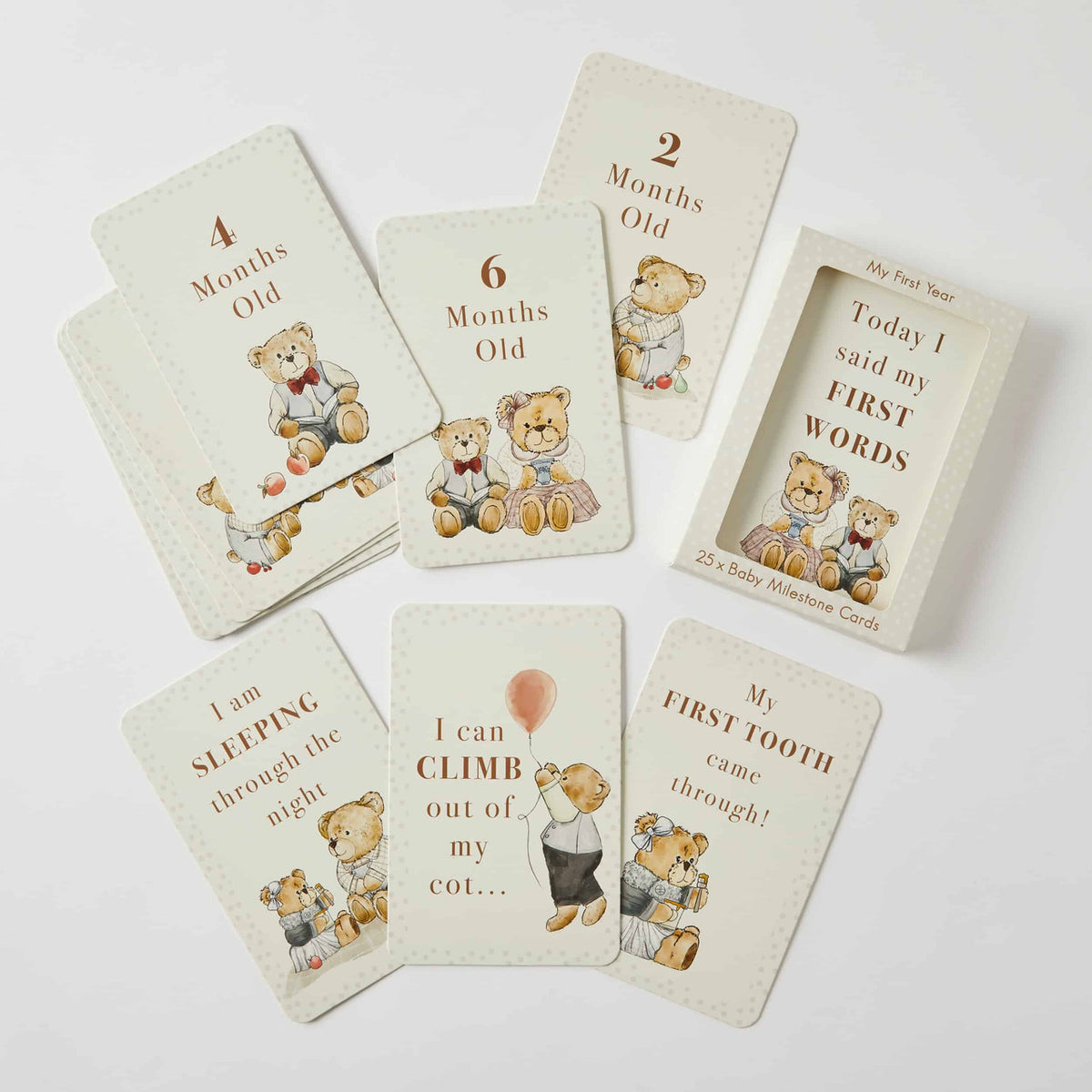 Notting Hill Bear 25 Baby Milestone Cards