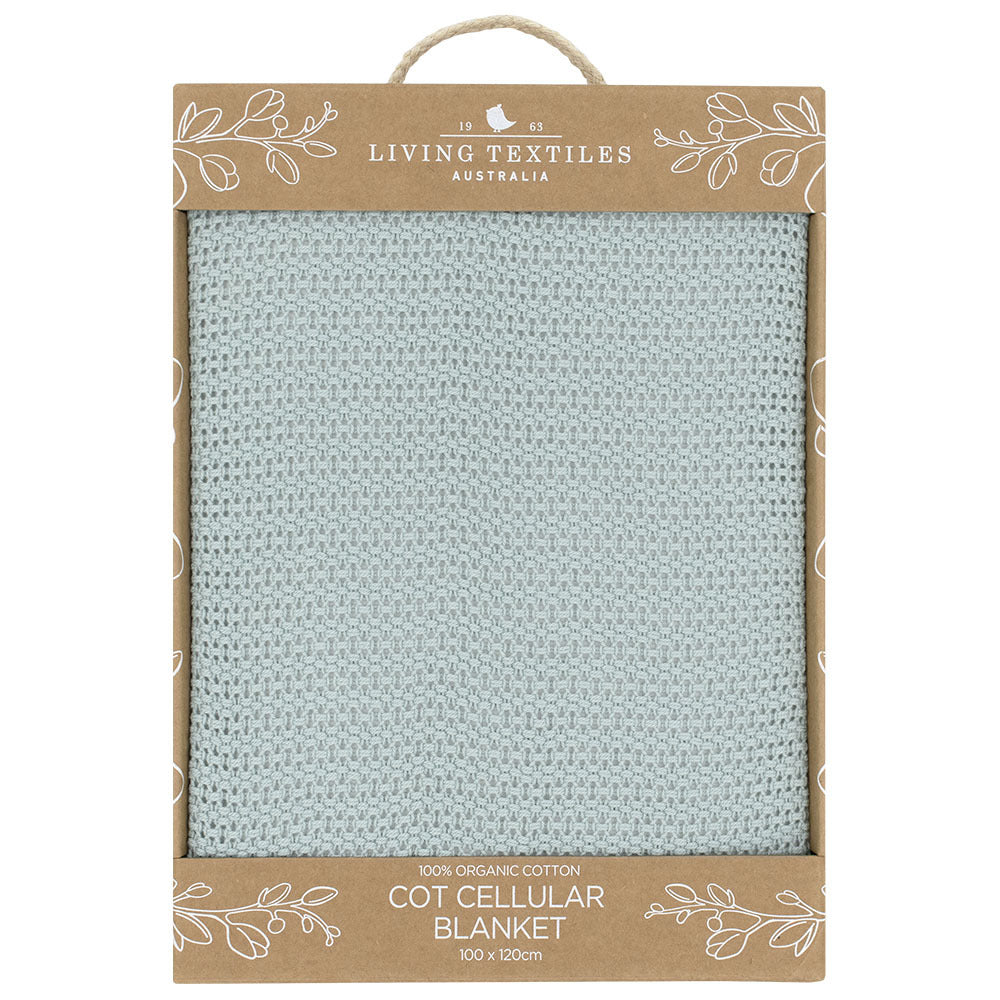 Living Textiles Organic Cot Cell Blanket - Sage
