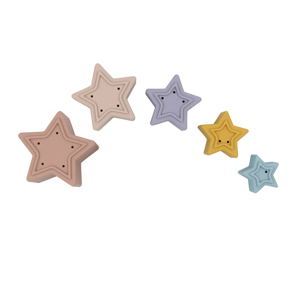 Playground Silicone Stars Nesting Block - Multi Coloured