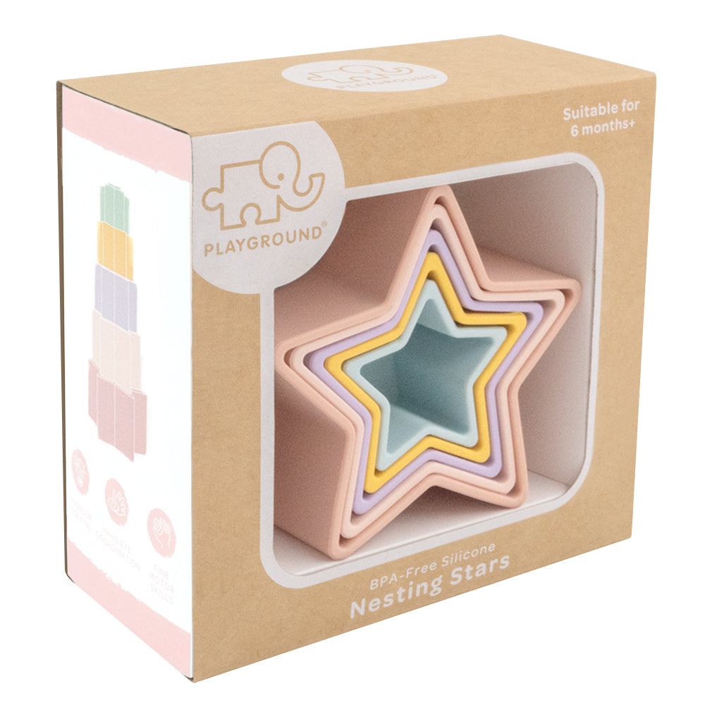 Playground Silicone Stars Nesting Block - Multi Coloured