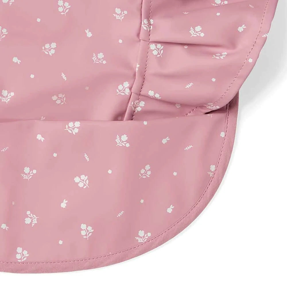Snuggle Hunny Waterproof Bib - Pink Fleur Frill