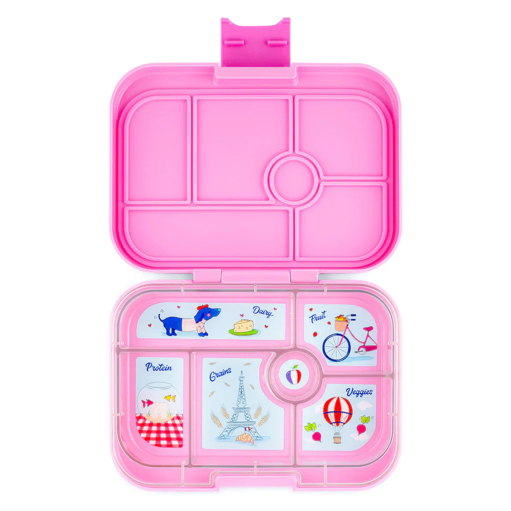 Yumbox Bento Lunch Box Original (6 Compartment) Fifi Pink/Paris Tray