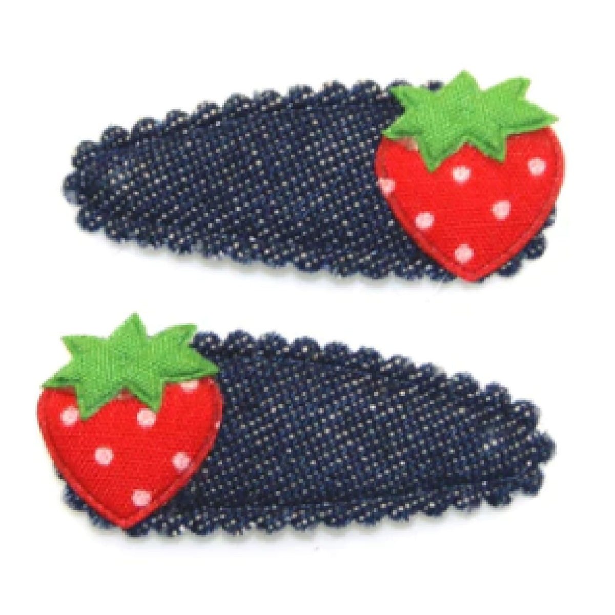 Goody Gumdrops Snaps Denim Strawberry - Blue/Red Small - Small / blue/red - BABY &amp; TODDLER CLOTHING - HEADBANDS/HAIR CLIPS