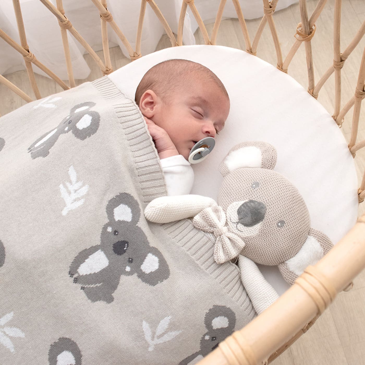 Living Textiles Australiana Baby Blanket - Koala/Grey - Koala/Grey - NURSERY & BEDTIME - BLANKETS