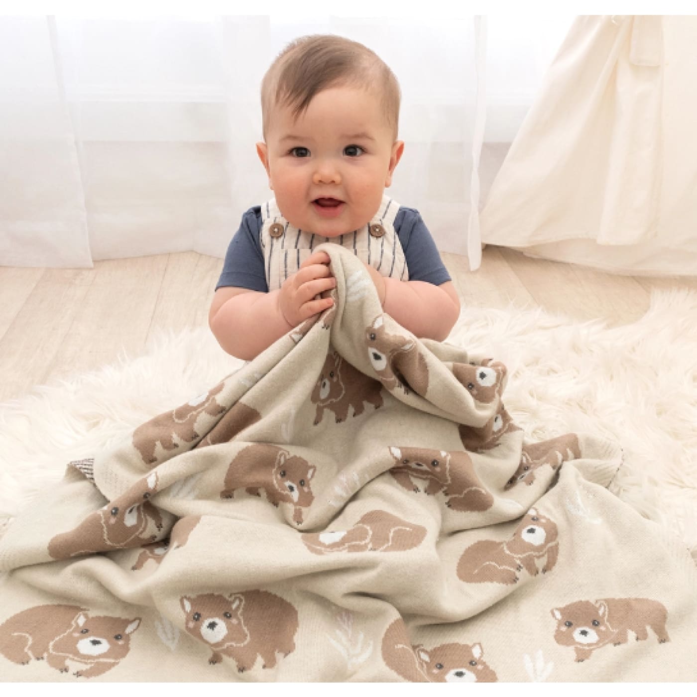 Living Textiles Australiana Baby Blanket - Wombat - Wombat - NURSERY & BEDTIME - BLANKETS