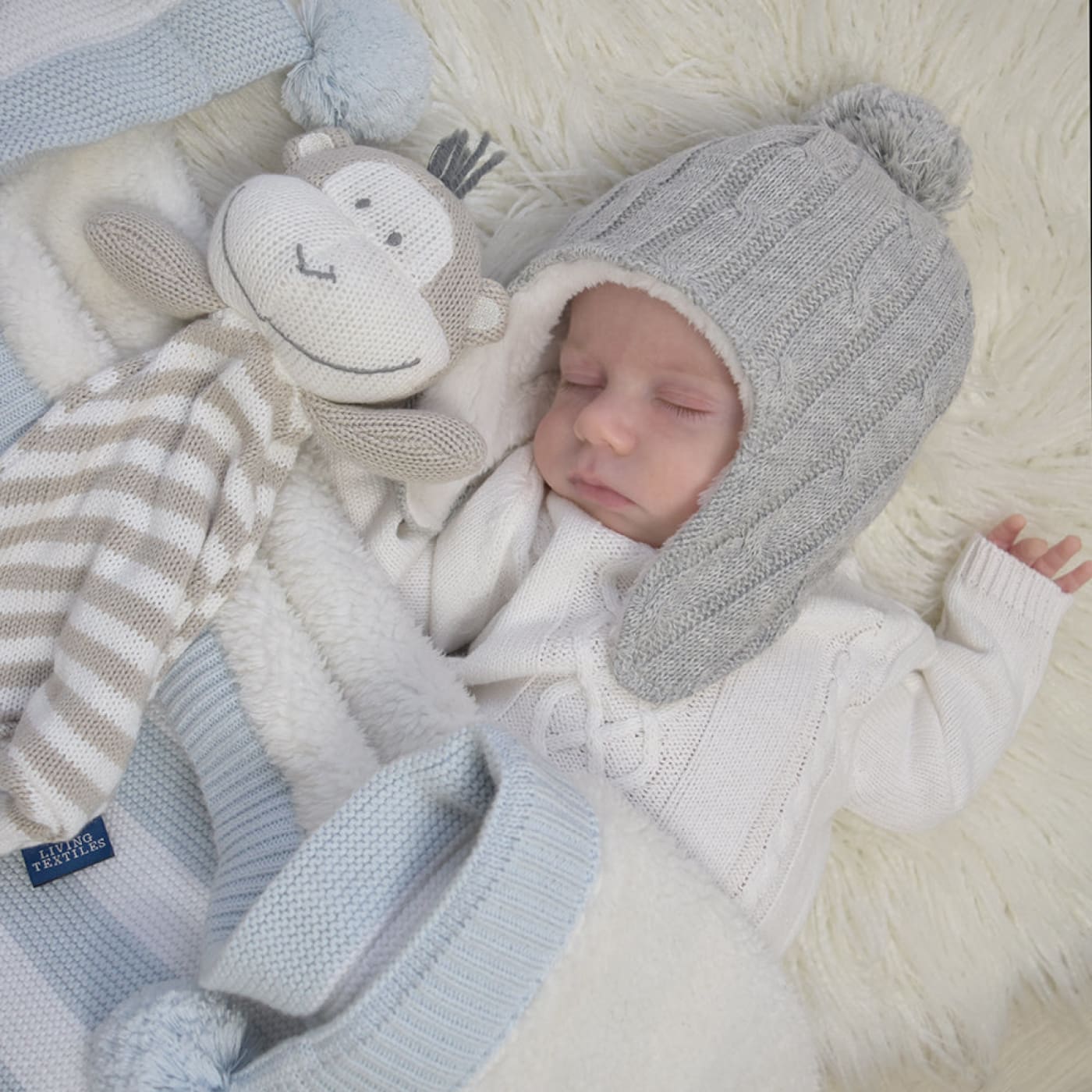 Living Textiles Knit Security Blanket - Max The Monkey - Monkey - TOYS & PLAY - BLANKIES/COMFORTERS/RATTLES
