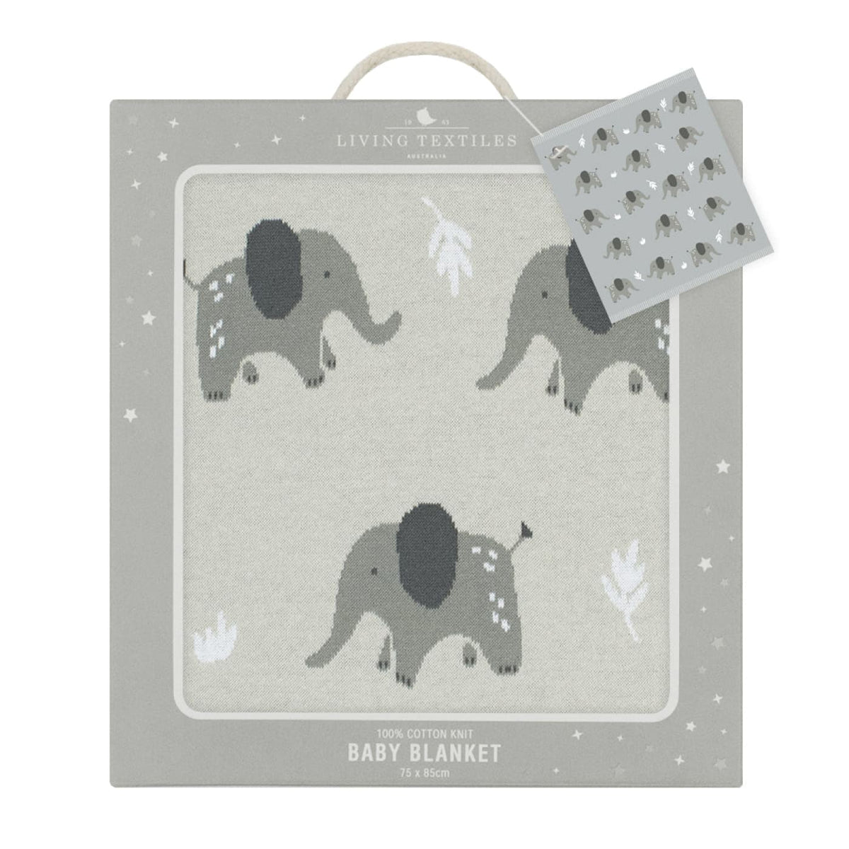 Living Textiles Whimsical Baby Blanket - Elephant - Elephant - NURSERY &amp; BEDTIME - BLANKETS