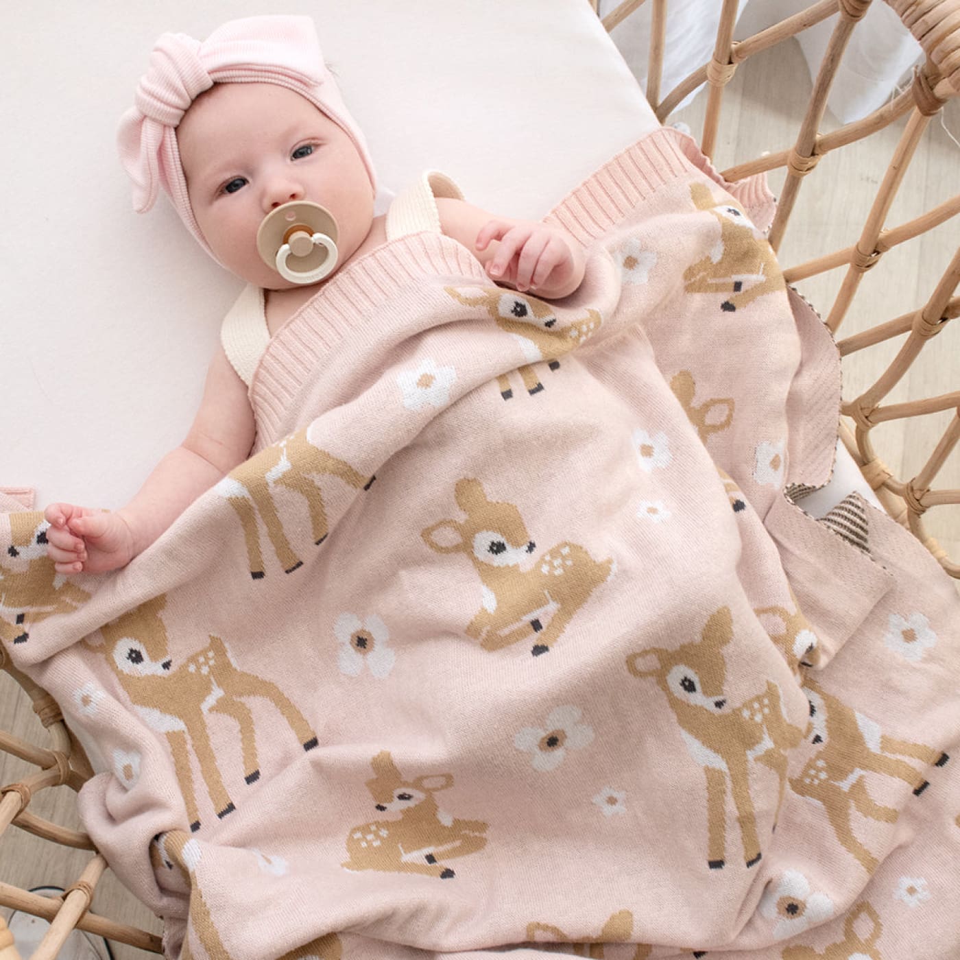 Living Textiles Whimsical Baby Blanket - Fawn - Fawn - NURSERY & BEDTIME - BLANKETS