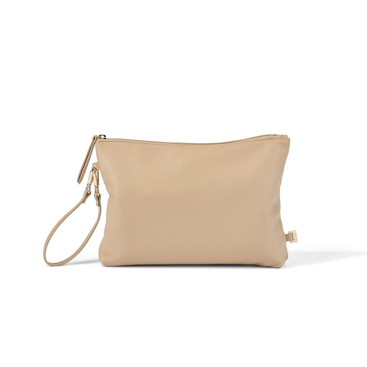 OiOi Nappy Changing Pouch Faux Leather - Oat Dimple