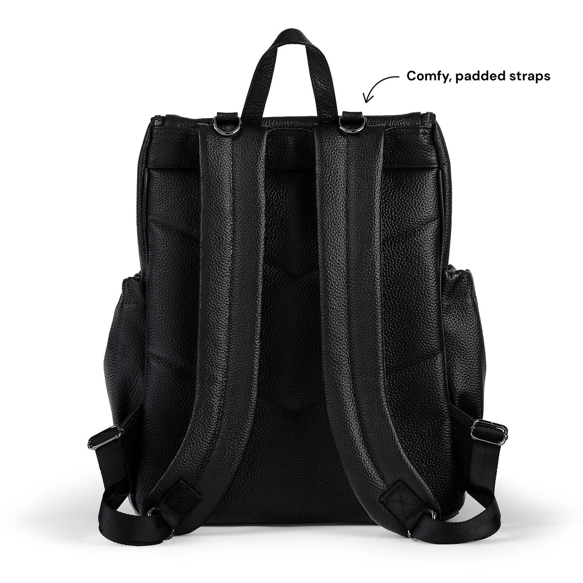 OiOi Nappy Backpack Genuine Leather - Jet Black